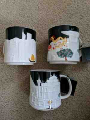Starbucks Black Relief Mug Set HongKong V1 and V2 Macau Rare - Sold on eBay Jun, 22nd 2019 for $90.00