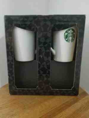 2X Starbucks Coffee Mug 12 Fl Oz White Cup Green Mermaid Siren Logo w starbucks  - Sold on eBay Jun, 22nd 2019 for $19.99