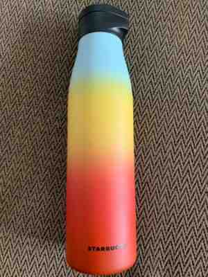 NEW Starbucks Rainbow Stainless Steel Water Bottle Tumbler Hot Cold cup 20 Oz - Sold on eBay Jun, 21st 2019 for $27.95