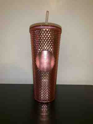 Starbucks 2019 Rose Gold Pink Radiant Iridescent Sparkling Jeweled 24oz Tumbler - Sold on eBay Jun, 21st 2019 for $20.50