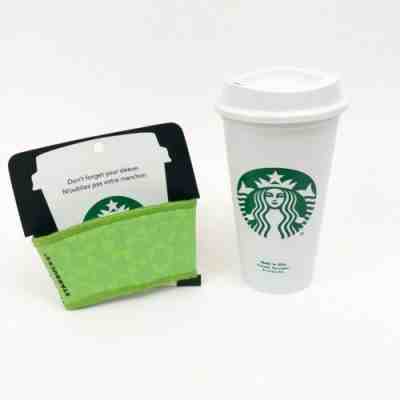 Starbucks Reusable Plastic Coffee Cup Tumbler Recyclable Mug With New Sleeve - Sold on eBay Jun, 21st 2019 for $25.00