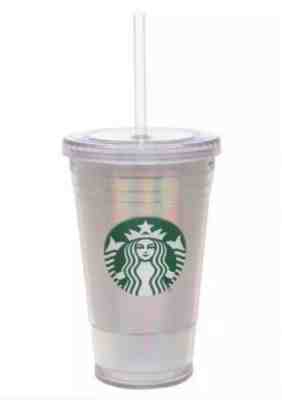 Starbucks 16oz Iridescent Holographic Tumbler With Straw - Sold on eBay Jun, 21st 2019 for $22.00
