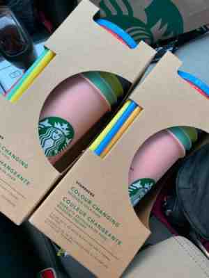 New 2019 Starbucks Color Changing Reusable Cold Cups Hard to Find Set of 5 - Sold on eBay Jun, 21st 2019 for $60.00