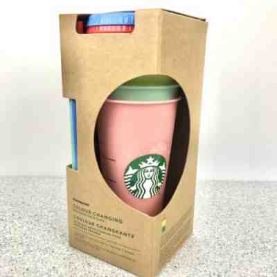 NEW! 2019 STARBUCKS COLOR CHANGING REUSABLE COLD CUPS WITH STRAWS AND LIDS 5 SET - Sold on eBay Jun, 21st 2019 for $89.00