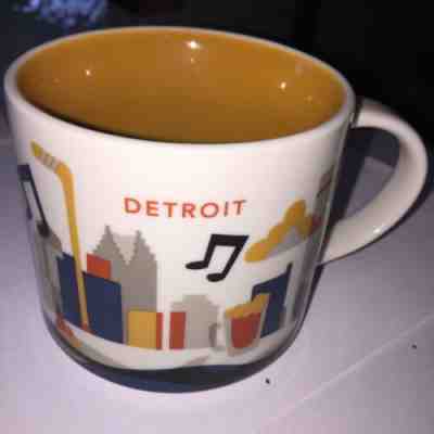Starbucks 2013 Detroit you Are Here Coffee Mug Cup 14 Oz Blue Orange Red Music - Sold on eBay Jun, 21st 2019 for $18.99