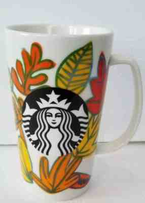 Starbucks Coffee Company Mug Ceramic 2016 Mermaid Logo Autumn Fall Leaves 16 oz. - Sold on eBay Jun, 21st 2019 for $24.99