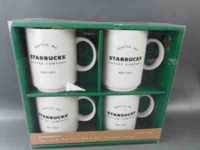 4 Starbucks Coffee Company Est'd 1971 Ceramic Mugs 14 fl oz White Great Gift Set - Sold on eBay Jun, 21st 2019 for $19.99