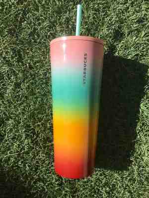 NEW! Starbucks Stainless Rainbow Cold Tumbler Venti 24 oz. Summer Pink New HTF - Sold on eBay Jun, 21st 2019 for $39.97