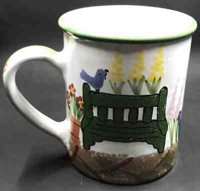 Starbucks Coffee Mug Hand Painted Garden, Flowers & Bird Hungary Signed 4.75" - Sold on eBay Jun, 21st 2019 for $23.16