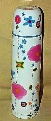 STARBUCKS THERMOS PYLONES 17 OZ METAL BULLET TRAVEL TUMBLER PINK FLOWERS 2005* - Sold on eBay Jun, 21st 2019 for $18.99
