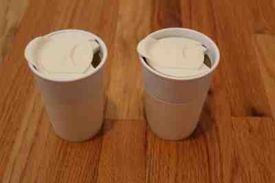 Two Preowned Starbucks Ceramic Travel Mugs 8oz each - Sold on eBay Jun, 21st 2019 for $19.99