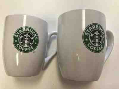 2 Starbucks 2008 White Ceramic Black Green Mermaid/Siren Logo 10.2oz. - Sold on eBay Jun, 21st 2019 for $19.49