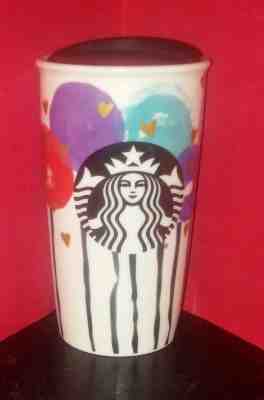 Starbucks 2016 Coffee Tumbler Mug Cup Balloon & Gold Hearts Love Valentine's Day - Sold on eBay Jun, 20th 2019 for $19.99