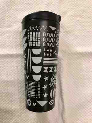 Starbucks 2017 Black & White Stainless Steel Tumbler Travel Mug 16 OZ  - Sold on eBay Jun, 20th 2019 for $24.95