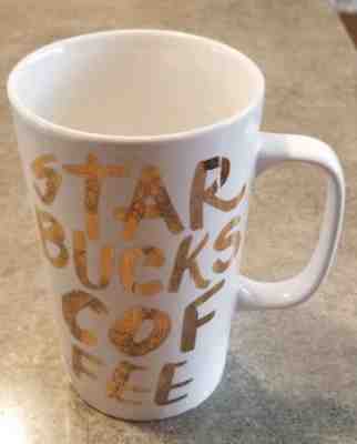 New 2015 Tall Starbucks White & Gold Grande Graffiti Writing Coffee Mug 16 oz. - Sold on eBay Jun, 27th 2019 for $19.99