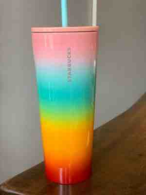Starbucks Rainbow Ombré Festival Cold Cup 24 Oz SS 2019 - Sold on eBay Jun, 27th 2019 for $24.00