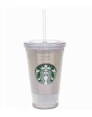 Starbucks Grande Iridescent Double Walled Acrylic Cold Cup Tumbler with Straw - Sold on eBay Jun, 27th 2019 for $18.00