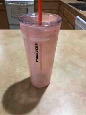 Starbucks Pink Swirl Glass 20oz Cup - Sold on eBay Jun, 27th 2019 for $15.00
