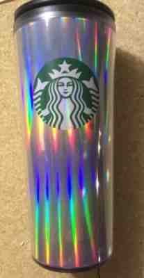 STARBUCKS RAINBOW IRIDESCENT 16 OZ HOT COLD COFFEE MUG TUMBLER - Sold on eBay Jun, 27th 2019 for $22.99
