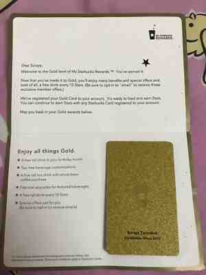 India Starbucks gold card #2 - Sold on eBay Jun, 27th 2019 for $50.00