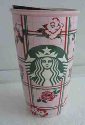 2018 Starbucks Bando FLORAL Pink Double Wall Mug Travel Cup Ban.do Limited 12oz  - Sold on eBay Jun, 27th 2019 for $20.00