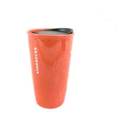 Starbucks Orange Floral Ceramic Tumbler 10 oz - Sold on eBay Jun, 27th 2019 for $24.99