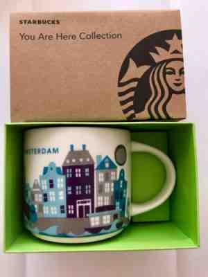 Starbucks Coffee 14oz AMSTERDAM Netherlands mug YAH YOU ARE HERE Cup NIB w/SKU - Sold on eBay Jun, 27th 2019 for $34.95