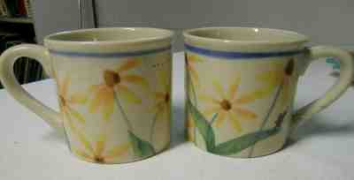 Set of 2 Starbucks Barista Hand Painted Hartstone Summer Daisy Ladybug & Bee Mug - Sold on eBay Jun, 27th 2019 for $24.99