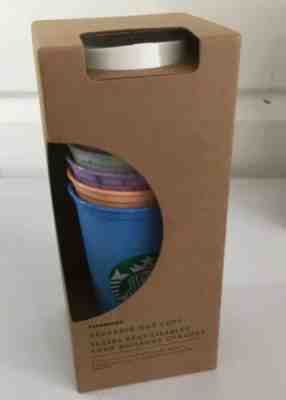 BNIB SOLD OUT! Limited Starbucks Reusable Marbled Colored Hot Cups w/Lids 6-Pack - Sold on eBay Jun, 27th 2019 for $16.97