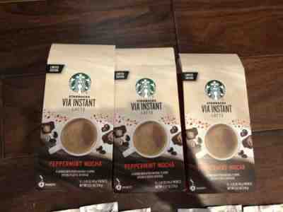 Lot Of 3 Boxes Starbucks VIA Instant Peppermint Mocha Latte Limited Edition - Sold on eBay Jun, 26th 2019 for $24.99
