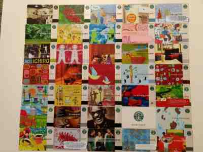 Lot of 35 RARE Starbucks Cards 2001-2006 Ichiro Shareholder Editions Ray Charles - Sold on eBay Jun, 26th 2019 for $154.16