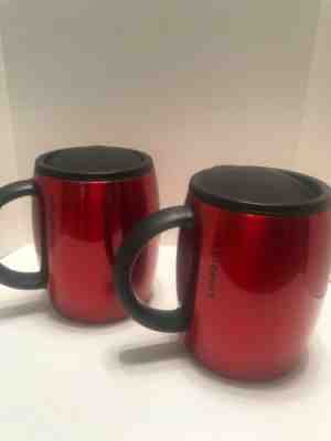 Starbucks 2012 Red Stainless Travel Mugs (2) 14 Ounce With Lids NWOT A - Sold on eBay Jun, 26th 2019 for $30.00