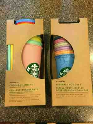 New Starbucks Set of Cold Color Changing Cups and set of Hot Marble Color Cups - Sold on eBay Jun, 26th 2019 for $99.99
