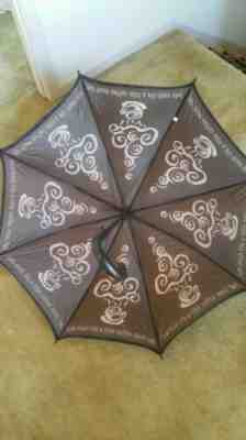 Starbucks Umbrella Large Black Rare " into each life a little coffee must fall " - Sold on eBay Jun, 26th 2019 for $49.99
