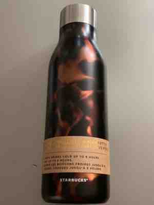 Starbucks Tortoise Print Black Brown 20 oz Stainless Steel Water Bottle - Sold on eBay Jun, 26th 2019 for $24.99