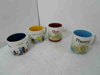 Lot of 4 Starbucks Collector Series Mugs-Ohio, Phoenix, Boston & Orange Country - Sold on eBay Jun, 26th 2019 for $15.50