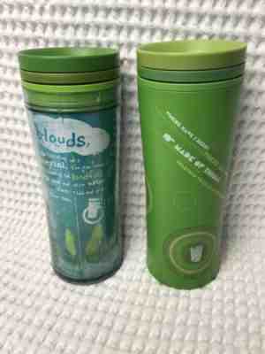 Set of 2 Starbucks Tumbler Coffee Mug 2010 Travel Cup 16oz Green Recycle Reused - Sold on eBay Jun, 26th 2019 for $18.99