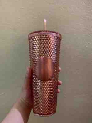 Starbucks Pink Tumbler 2019 Rose Gold Radiant Iridescent Jeweled 24oz Cold Cup - Sold on eBay Jun, 26th 2019 for $32.00