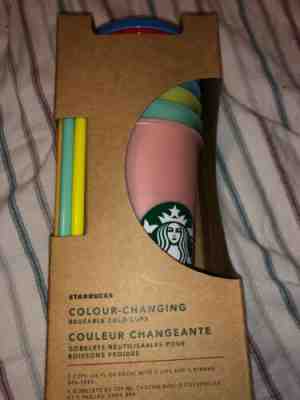 Starbucks Color Changing Cold Cups, Reusable With Straws - Sold on eBay Jun, 26th 2019 for $69.00