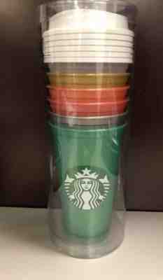 Starbucks Reusable Cups Set Of 6 2018 Holiday Collection 16 Oz Limited  QLT1 N18 - Sold on eBay Jun, 26th 2019 for $23.95