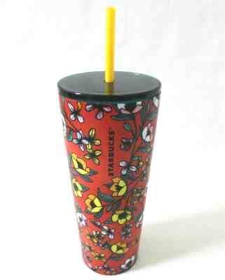 Starbucks Spring 2019 Poppy Flower Stainless Steel Cold Cup Tumbler 24oz Venti - Sold on eBay Jun, 26th 2019 for $39.95