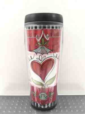 STARBUCKS Barista 16 oz Red Heart Travel Tumbler 2002 Coffee Tea Cup - Sold on eBay Jun, 26th 2019 for $15.96