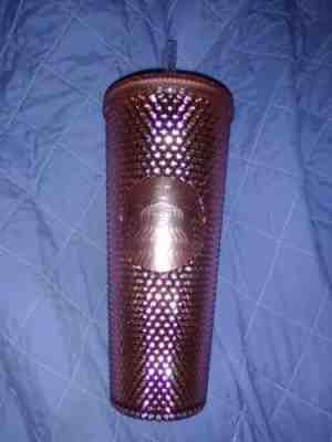 Starbucks Acrylic Iridescent Rose Gold Pink Studded Rainbow Cold Cup Tumbler - Sold on eBay Jun, 25th 2019 for $31.00