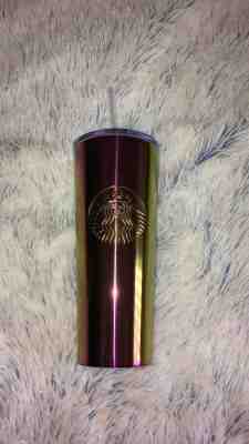 Starbucks 2019 Tumbler Cold Cup Iridescent Pink Purple Stainless Steel 24 fl oz  - Sold on eBay Jun, 25th 2019 for $25.00