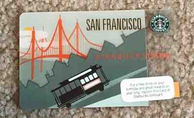 San Francisco Cable Car Starbucks 2009 Gift Card NEVER USED Golden Gate Bridge - Sold on eBay Jun, 25th 2019 for $30.00