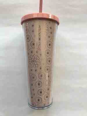 NEW STARBUCKS Pink Peach Rose Gold Floral Venti Cup Tumbler 24 oz - Sold on eBay Jun, 25th 2019 for $24.00