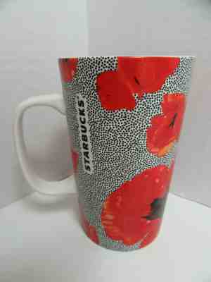 Starbucks Coffee Mug 2015 Poppy Red Black White Dot Collection 16 oz  - Sold on eBay Jun, 25th 2019 for $19.99