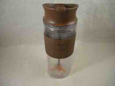STARBUCKS VIA READY BREW 16 oz MIXING TUMBLER CLEAR BROWN SWIRL MIXER COFFEE CUP - Sold on eBay Jun, 25th 2019 for $15.00