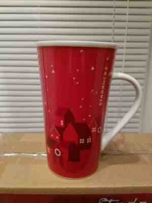 Starbucks Red Christmas Holiday Mug Village Houses 22 oz 2013 Tall Coffee Java - Sold on eBay Jun, 25th 2019 for $17.00