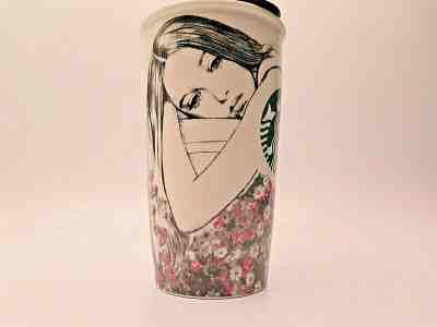 STARBUCKS CHARLOTTE RONSON 2013 DOUBLE WALL CERAMIC TRAVEL MUG 12 0Z COLLECTIBLE - Sold on eBay Jun, 25th 2019 for $29.95